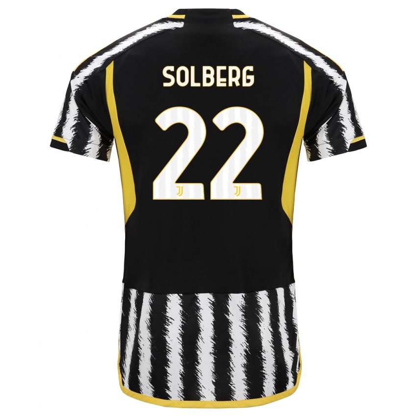 Kinderen Elias Solberg #22 Zwart Wit Thuisshirt Thuistenue 2023/24 T-Shirt België
