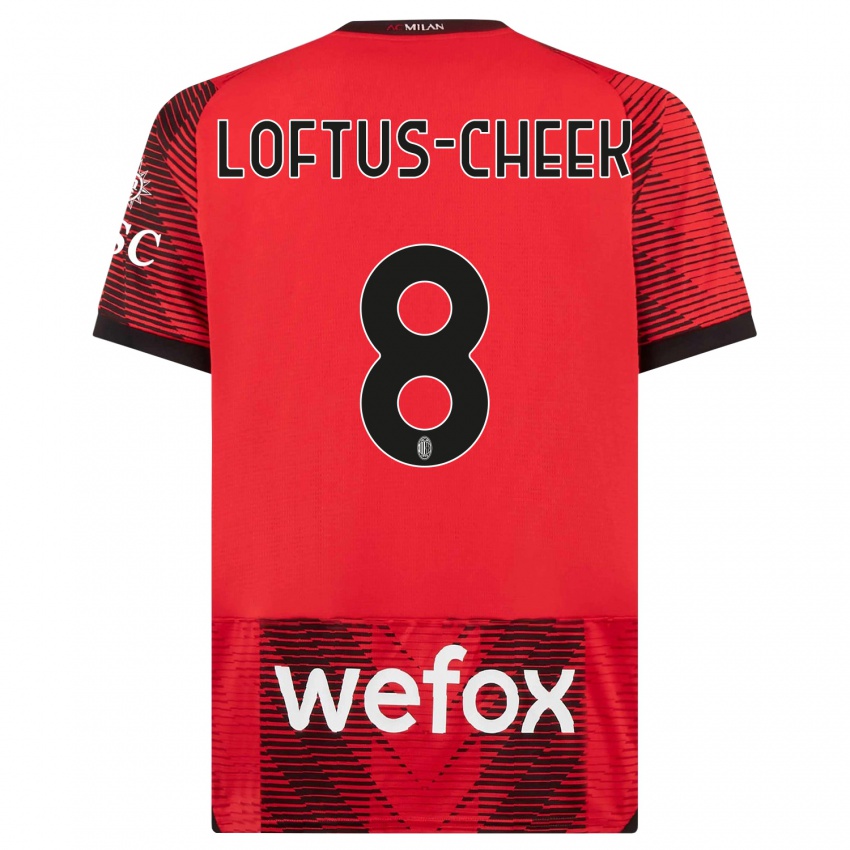 Kinderen Ruben Loftus-Cheek #8 Rood Zwart Thuisshirt Thuistenue 2023/24 T-Shirt België