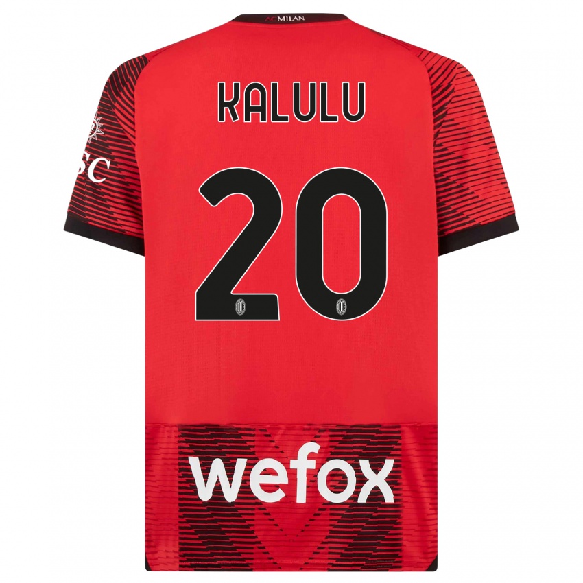 Kinderen Pierre Kalulu #20 Rood Zwart Thuisshirt Thuistenue 2023/24 T-Shirt België