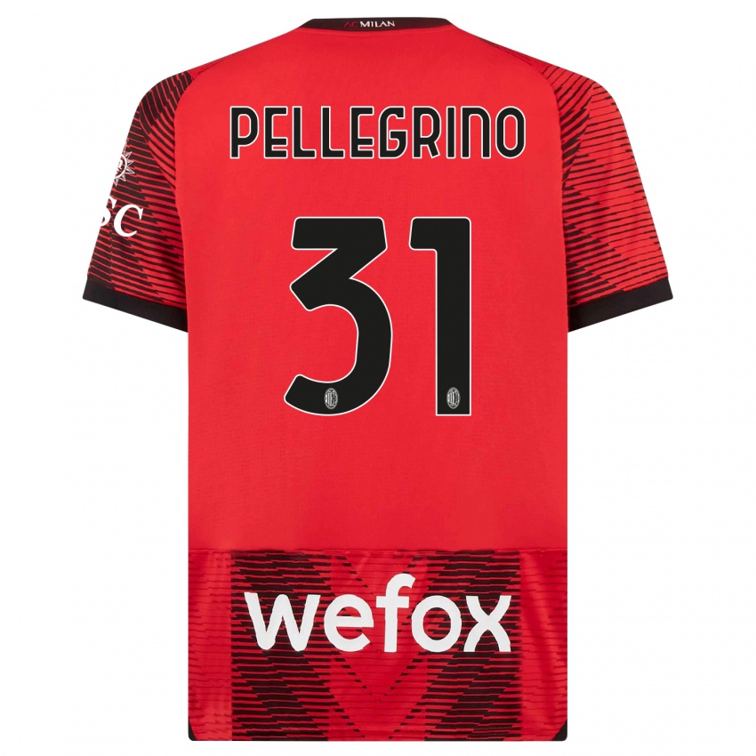 Kinderen Marco Pellegrino #31 Rood Zwart Thuisshirt Thuistenue 2023/24 T-Shirt België