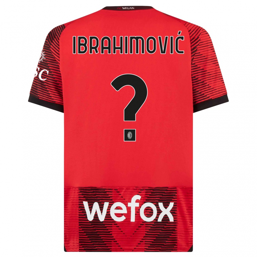 Kinderen Maximilian Ibrahimović #0 Rood Zwart Thuisshirt Thuistenue 2023/24 T-Shirt België