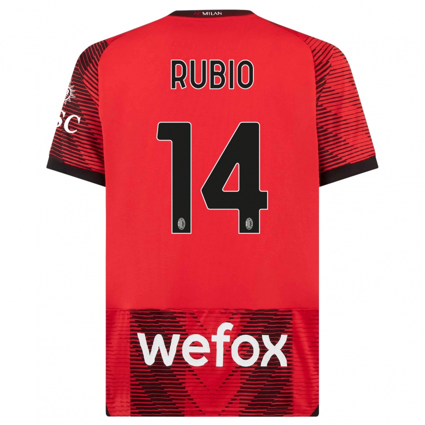 Kinderen Silvia Rubio #14 Rood Zwart Thuisshirt Thuistenue 2023/24 T-Shirt België