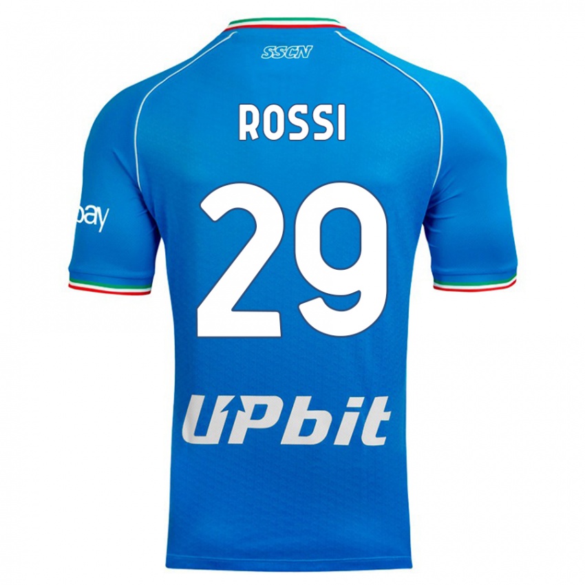 Enfant Maillot Francesco Rossi #29 Bleu Ciel Tenues Domicile 2023/24 T-Shirt Belgique