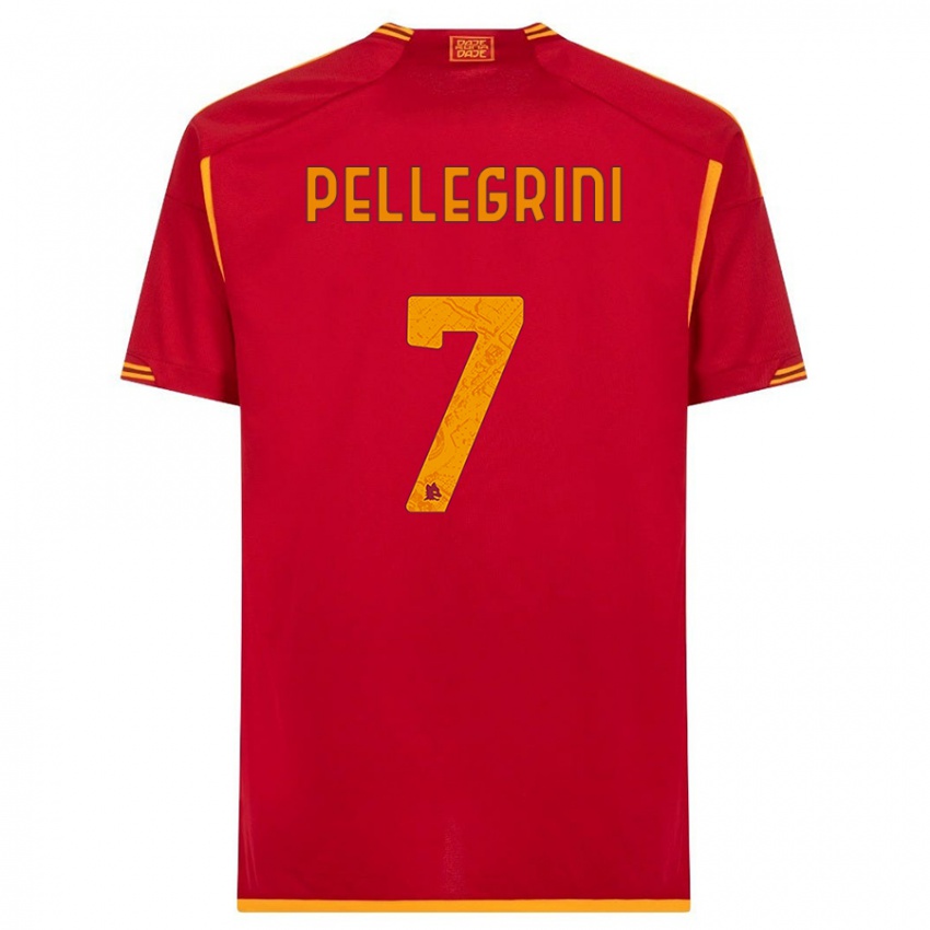 Kinderen Lorenzo Pellegrini #7 Rood Thuisshirt Thuistenue 2023/24 T-Shirt België