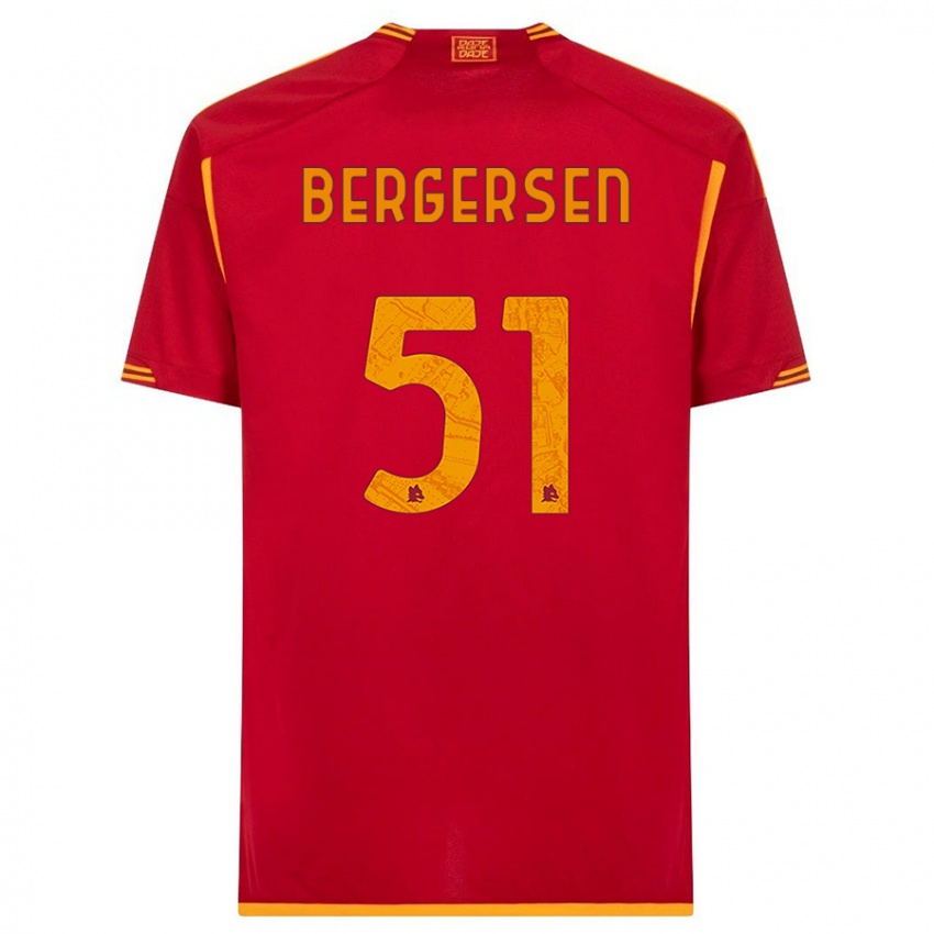 Kinderen Mina Bergersen #51 Rood Thuisshirt Thuistenue 2023/24 T-Shirt België