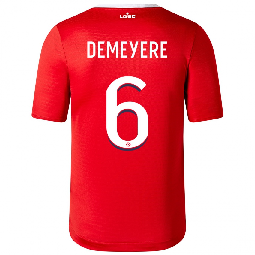 Kinderen Silke Demeyere #6 Rood Thuisshirt Thuistenue 2023/24 T-Shirt België