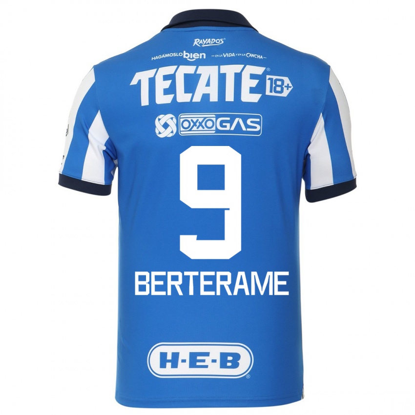 Kinderen Germán Berterame #9 Blauw Wit Thuisshirt Thuistenue 2023/24 T-Shirt België