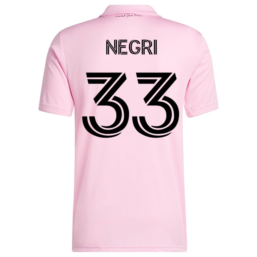 Kinderen Franco Negri #33 Roze Thuisshirt Thuistenue 2023/24 T-Shirt België
