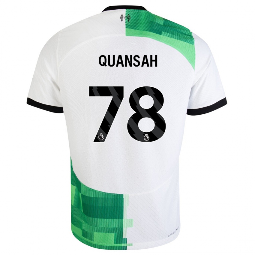 Enfant Maillot Jarell Quansah #78 Blanc Vert Tenues Extérieur 2023/24 T-Shirt Belgique