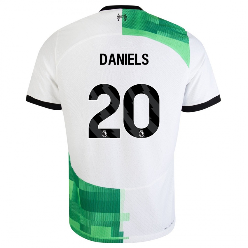 Kinderen Yana Daniels #20 Wit Groen Uitshirt Uittenue 2023/24 T-Shirt België