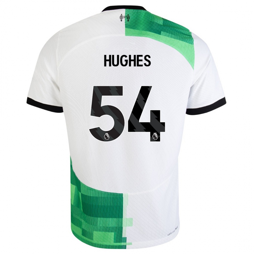 Enfant Maillot Liam Hughes #54 Blanc Vert Tenues Extérieur 2023/24 T-Shirt Belgique