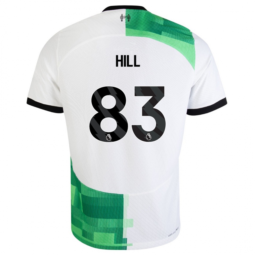 Enfant Maillot Thomas Hill #83 Blanc Vert Tenues Extérieur 2023/24 T-Shirt Belgique