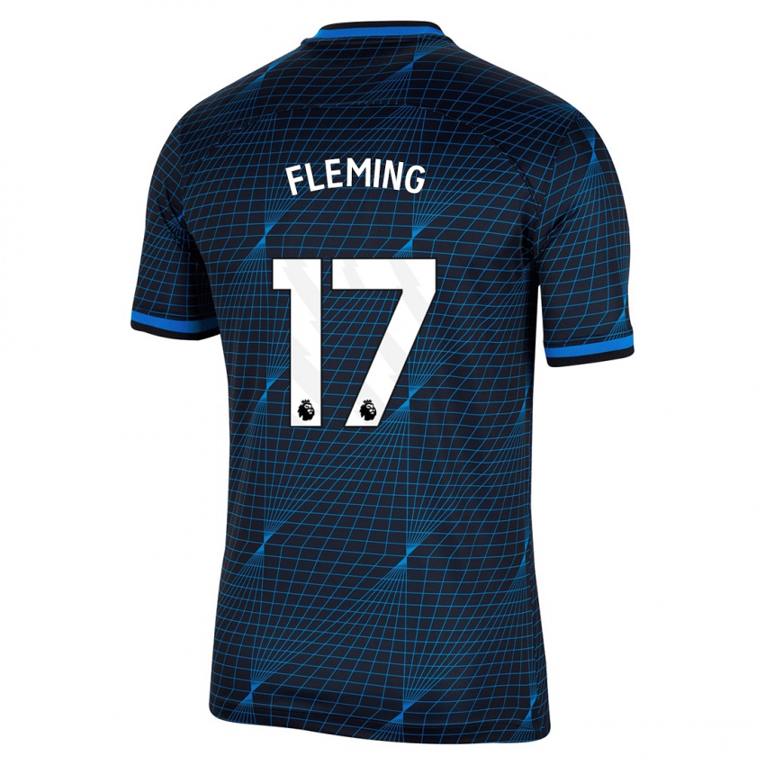 Enfant Maillot Jessie Fleming #17 Bleu Foncé Tenues Extérieur 2023/24 T-Shirt Belgique
