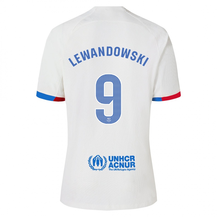 Kinderen Robert Lewandowski #9 Wit Uitshirt Uittenue 2023/24 T-Shirt België