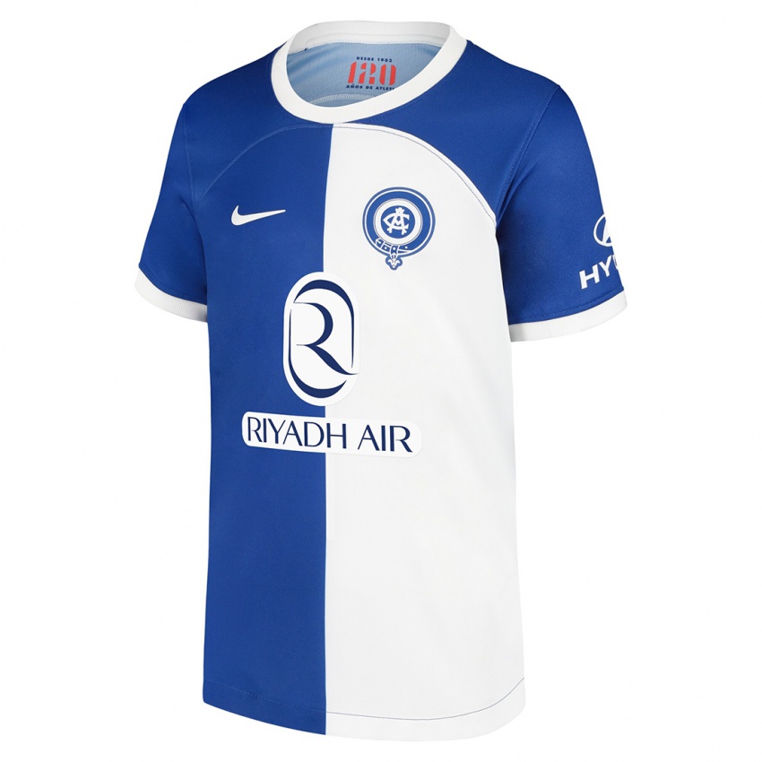 Enfant Maillot Adrian Rodriguez #0 Bleu Blanc Tenues Extérieur 2023/24 T-Shirt Belgique