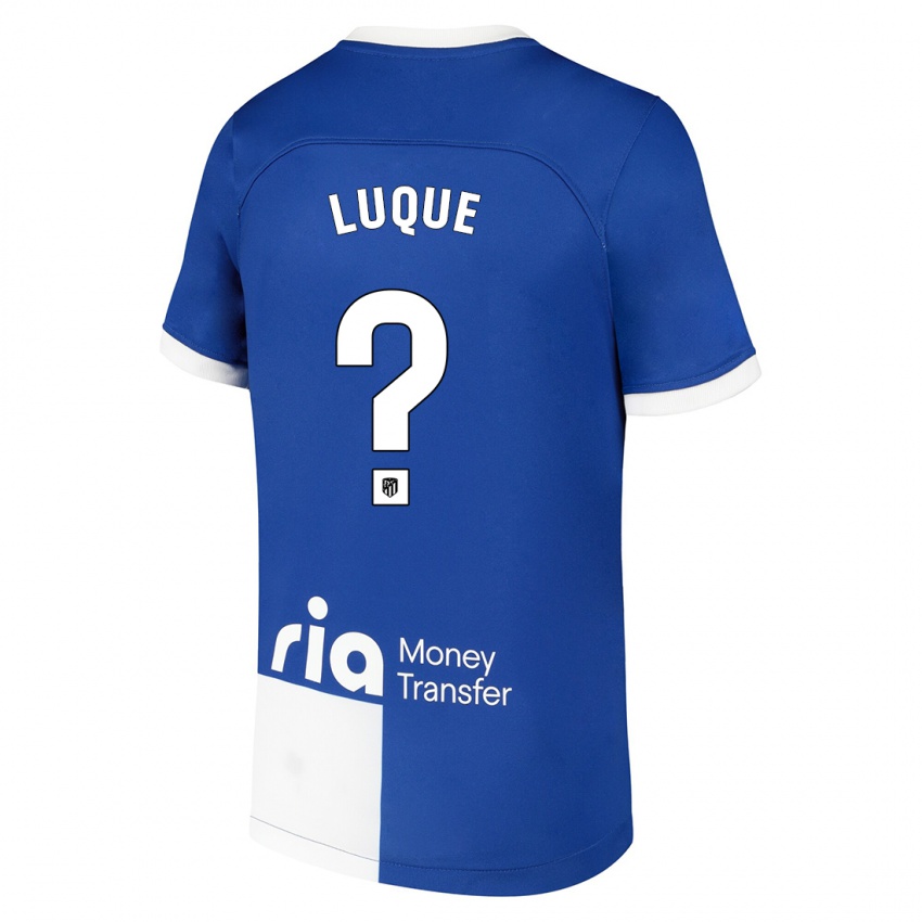 Kinder Adrian Luque #0 Blau Weiss Auswärtstrikot Trikot 2023/24 T-Shirt Belgien