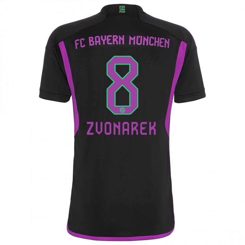 Kinderen Lovro Zvonarek #8 Zwart Uitshirt Uittenue 2023/24 T-Shirt België