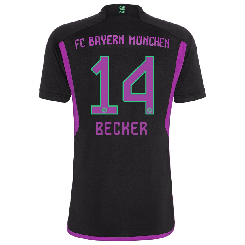 Kinderen Lennard Becker #14 Zwart Uitshirt Uittenue 2023/24 T-Shirt België