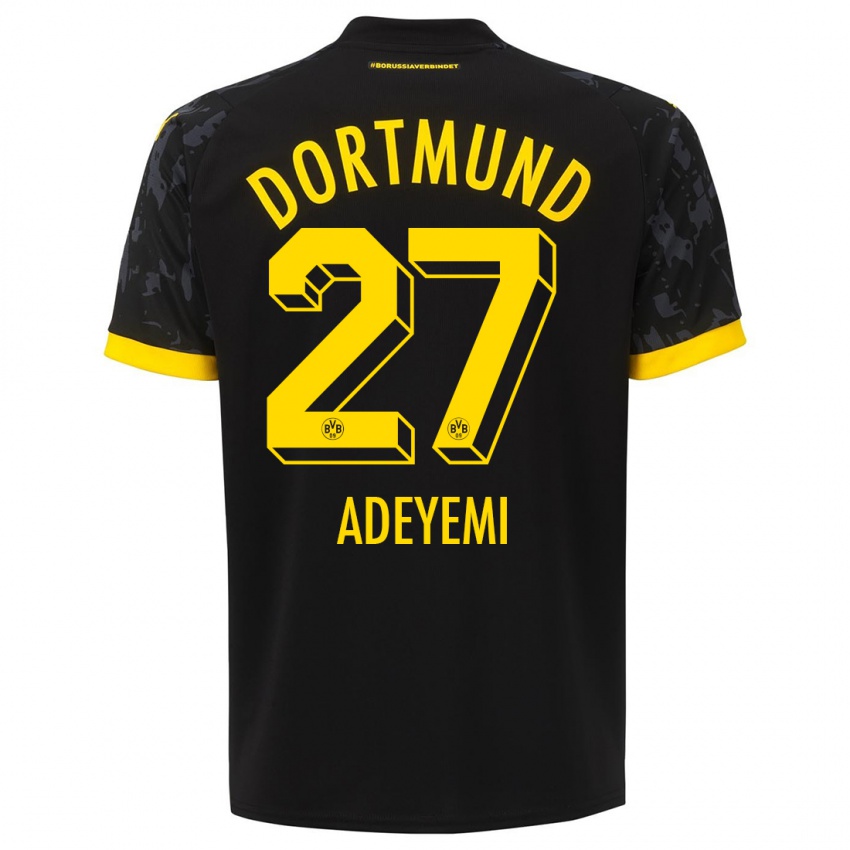 Kinderen Karim Adeyemi #27 Zwart Uitshirt Uittenue 2023/24 T-Shirt België