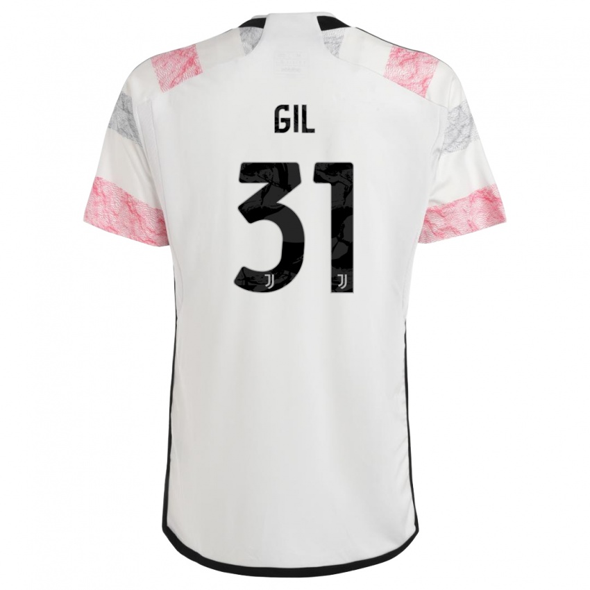 Kinderen Javier Gil #31 Wit Roze Uitshirt Uittenue 2023/24 T-Shirt België