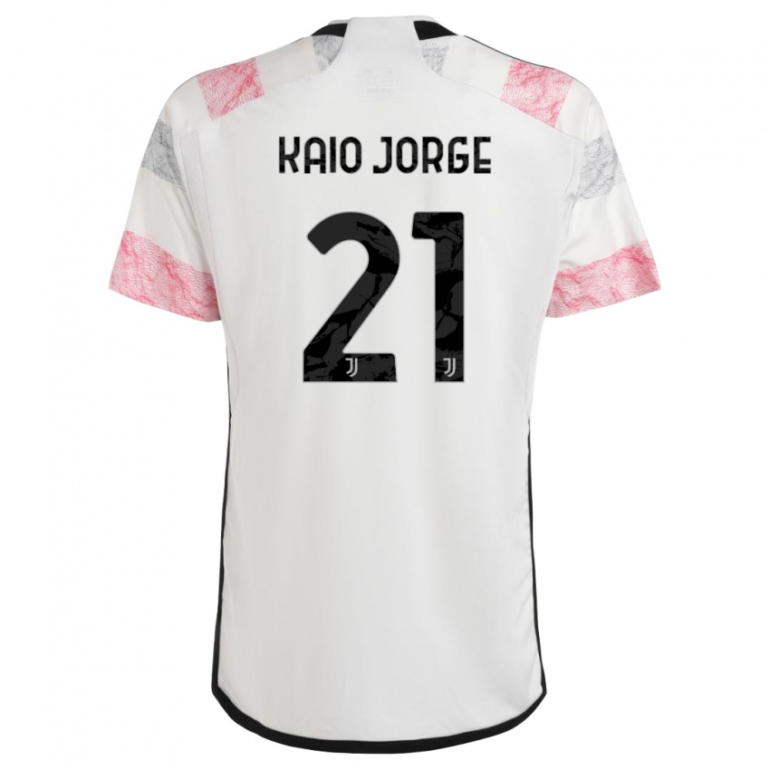 Kinderen Kaio Jorge #21 Wit Roze Uitshirt Uittenue 2023/24 T-Shirt België