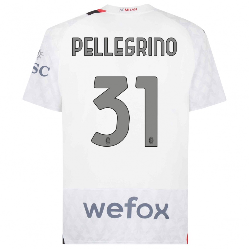 Kinderen Marco Pellegrino #31 Wit Uitshirt Uittenue 2023/24 T-Shirt België