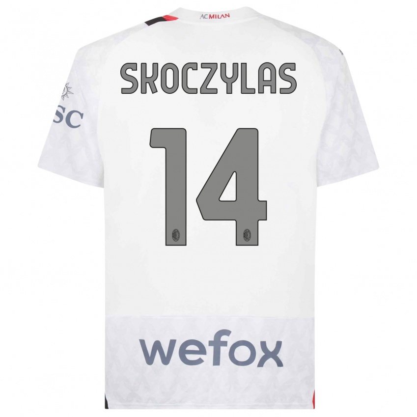 Kinderen Mateusz Skoczylas #14 Wit Uitshirt Uittenue 2023/24 T-Shirt België