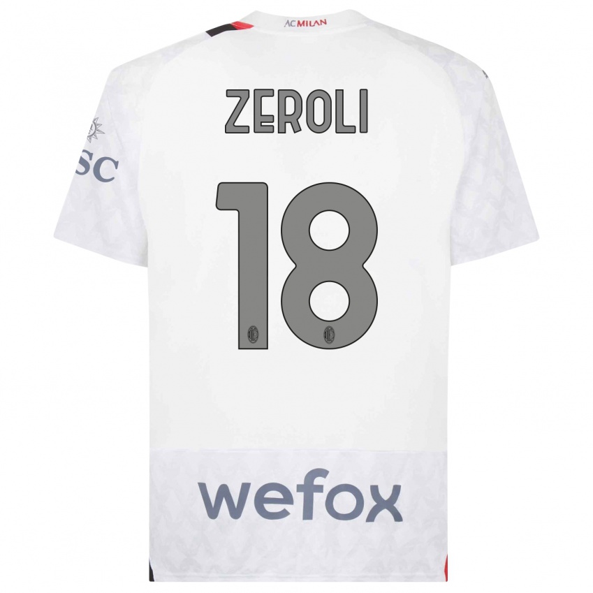 Kinderen Kevin Zeroli #18 Wit Uitshirt Uittenue 2023/24 T-Shirt België