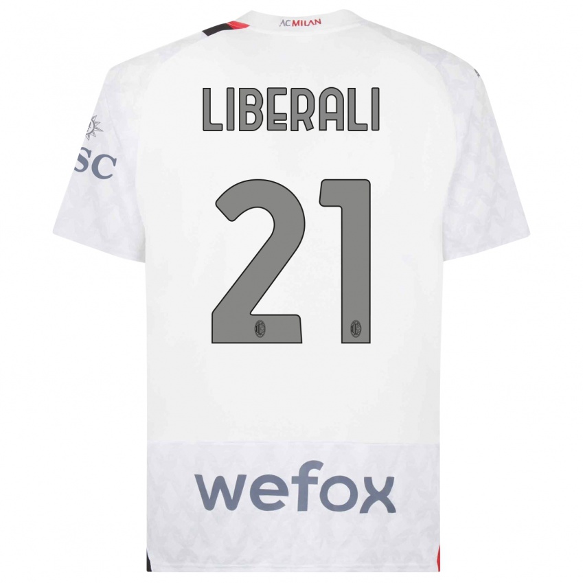 Kinderen Mattia Liberali #21 Wit Uitshirt Uittenue 2023/24 T-Shirt België