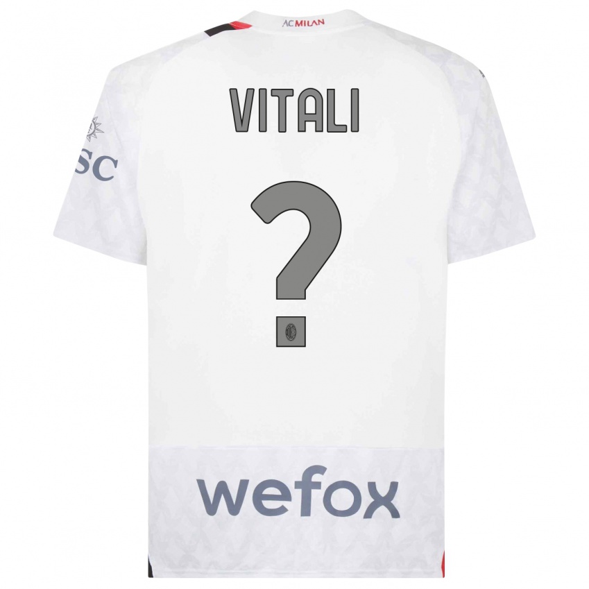 Kinderen Michael Vitali #0 Wit Uitshirt Uittenue 2023/24 T-Shirt België