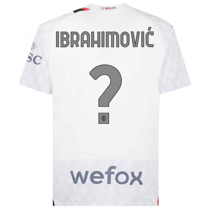 Kinderen Maximilian Ibrahimović #0 Wit Uitshirt Uittenue 2023/24 T-Shirt België