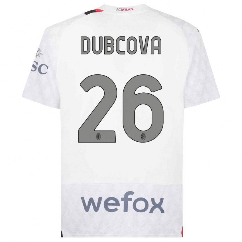 Kinderen Michaela Dubcova #26 Wit Uitshirt Uittenue 2023/24 T-Shirt België