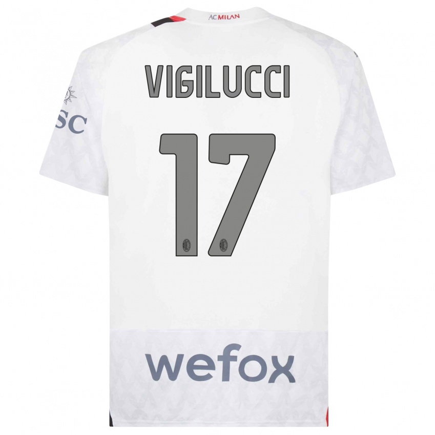 Kinderen Valery Vigilucci #17 Wit Uitshirt Uittenue 2023/24 T-Shirt België