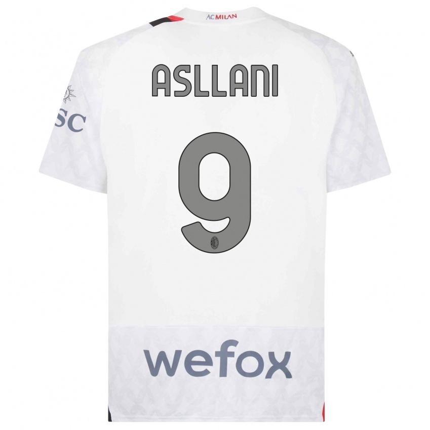 Kinderen Kosovare Asllani #9 Wit Uitshirt Uittenue 2023/24 T-Shirt België