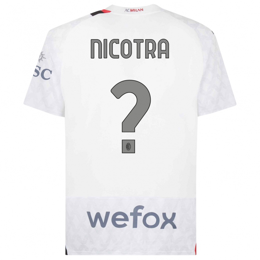 Kinderen Riccardo Nicotra #0 Wit Uitshirt Uittenue 2023/24 T-Shirt België