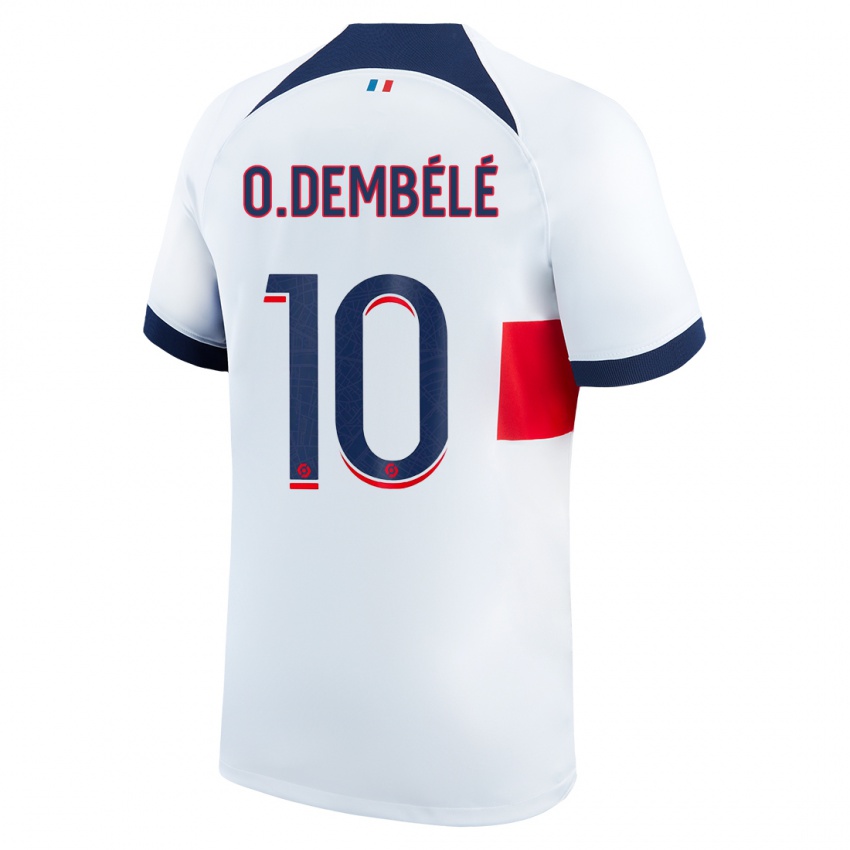 Kinder Ousmane Dembele #10 Weiß Auswärtstrikot Trikot 2023/24 T-Shirt Belgien