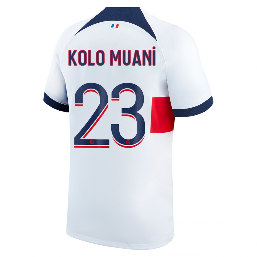 Kinderen Randal Kolo Muani #23 Wit Uitshirt Uittenue 2023/24 T-Shirt België