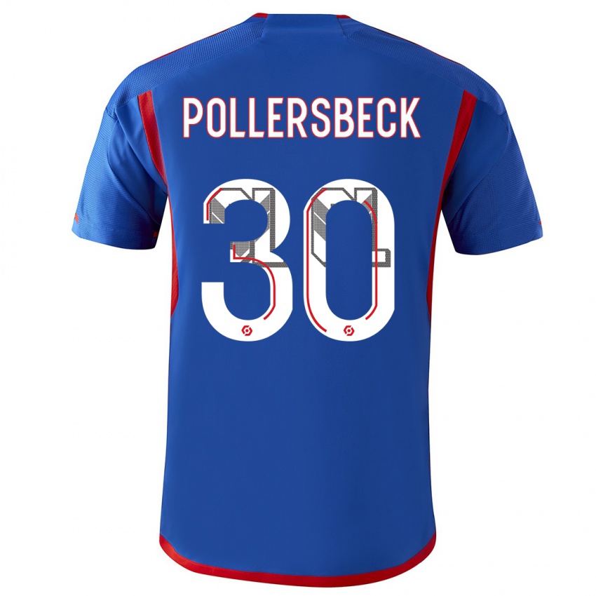 Kinderen Julian Pollersbeck #30 Blauw Rood Uitshirt Uittenue 2023/24 T-Shirt België
