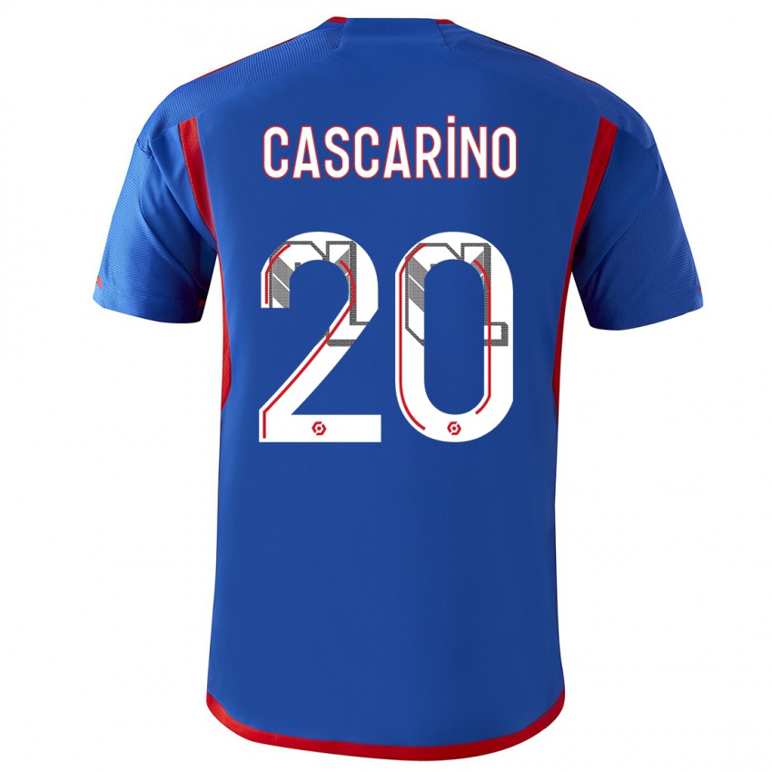 Kinderen Delphine Cascarino #20 Blauw Rood Uitshirt Uittenue 2023/24 T-Shirt België