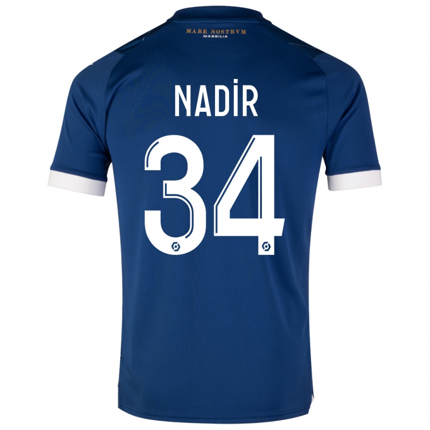 Enfant Maillot Bilal Nadir #34 Bleu Foncé Tenues Extérieur 2023/24 T-Shirt Belgique