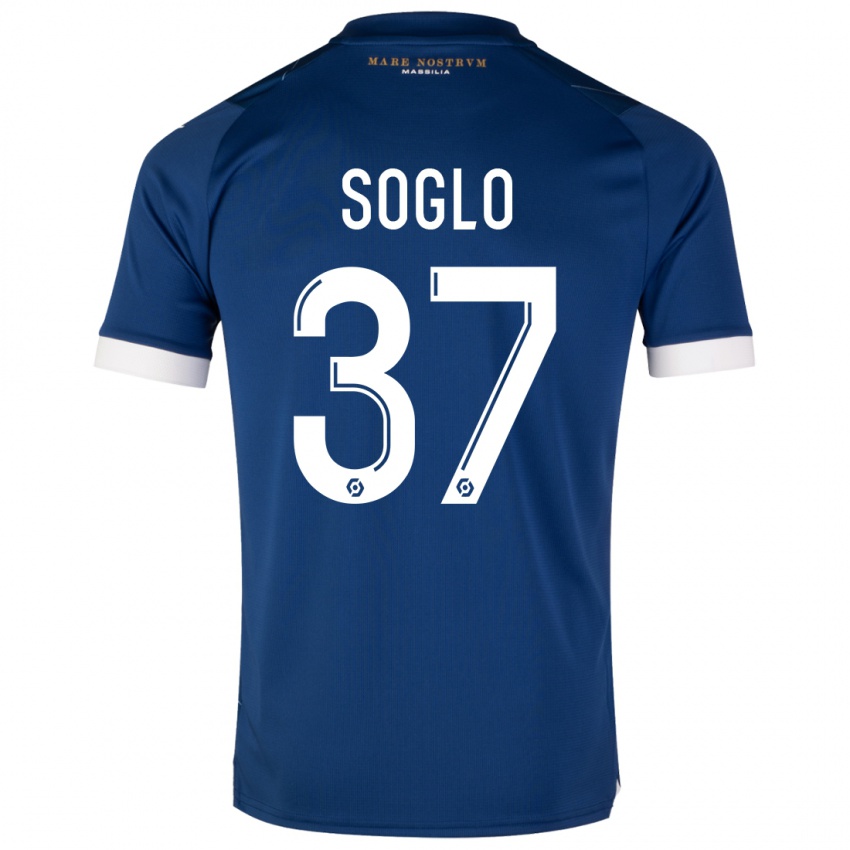 Enfant Maillot Emran Soglo #37 Bleu Foncé Tenues Extérieur 2023/24 T-Shirt Belgique
