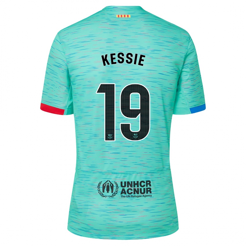 Kinderen Franck Kessie #19 Licht Aqua Thuisshirt Derde Tenue 2023/24 T-Shirt België
