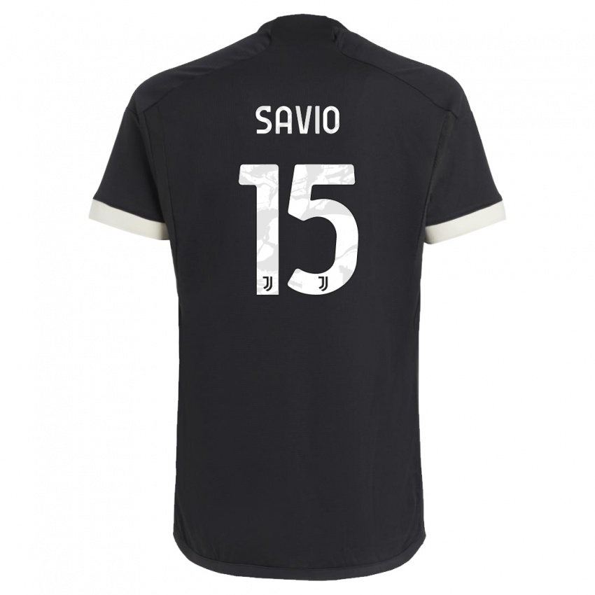 Kinderen Federico Savio #15 Zwart Thuisshirt Derde Tenue 2023/24 T-Shirt België