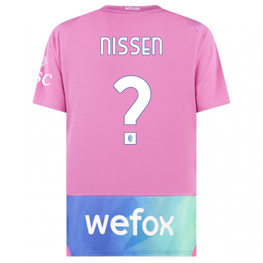 Kinderen Fredrik Nissen #0 Roze Paars Thuisshirt Derde Tenue 2023/24 T-Shirt België