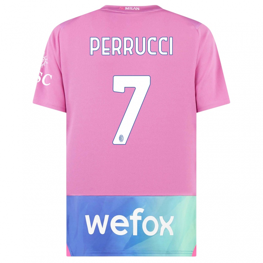 Kinderen Vincenzo Perrucci #7 Roze Paars Thuisshirt Derde Tenue 2023/24 T-Shirt België
