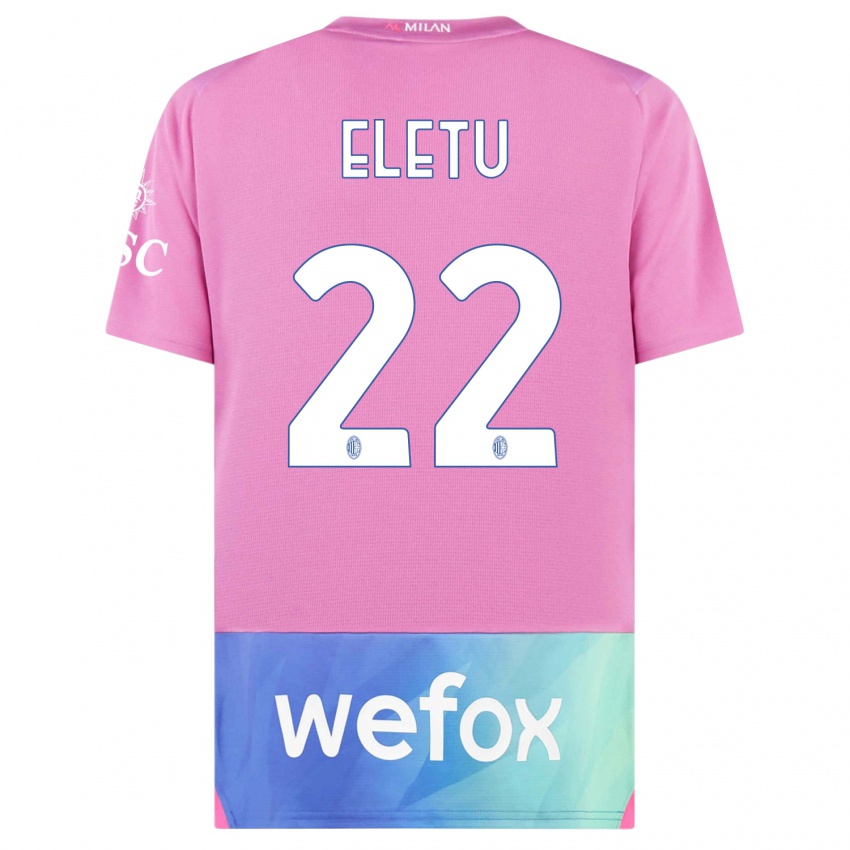 Kinderen Victor Eletu #22 Roze Paars Thuisshirt Derde Tenue 2023/24 T-Shirt België