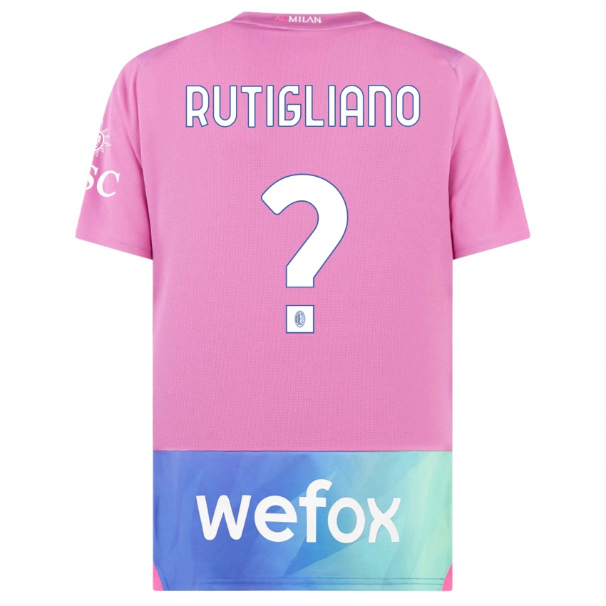 Kinderen Samuele Rutigliano #0 Roze Paars Thuisshirt Derde Tenue 2023/24 T-Shirt België