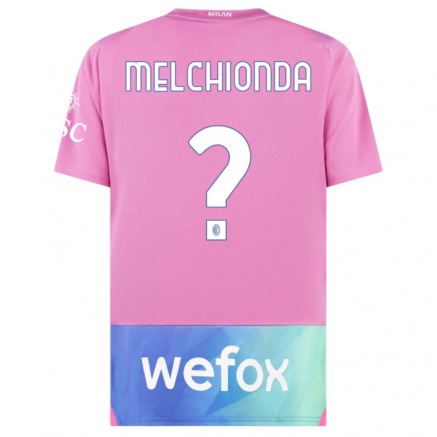 Kinderen Marco Melchionda #0 Roze Paars Thuisshirt Derde Tenue 2023/24 T-Shirt België