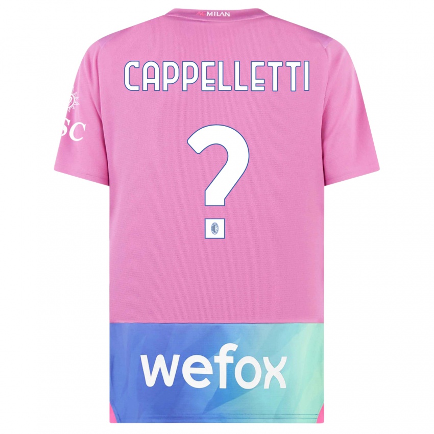 Kinderen Mattia Cappelletti #0 Roze Paars Thuisshirt Derde Tenue 2023/24 T-Shirt België