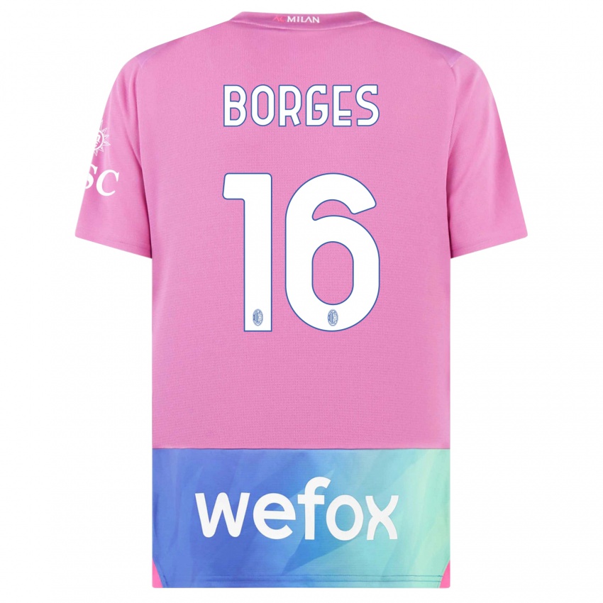 Kinderen Lenny Borges #16 Roze Paars Thuisshirt Derde Tenue 2023/24 T-Shirt België